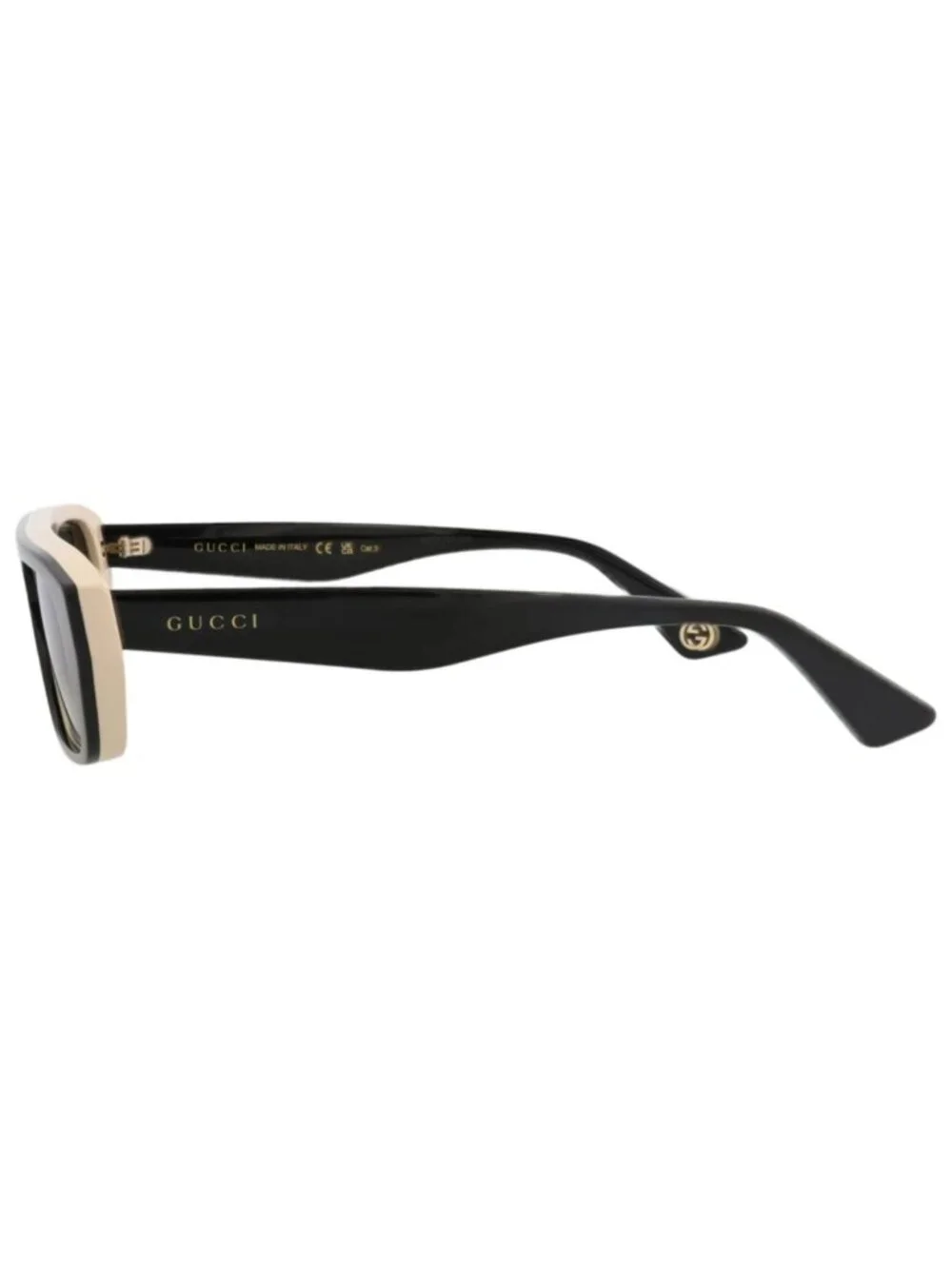 New Gucci Women's Sunglasses Square Rectangle Recycled Acetate Frame Mens Black